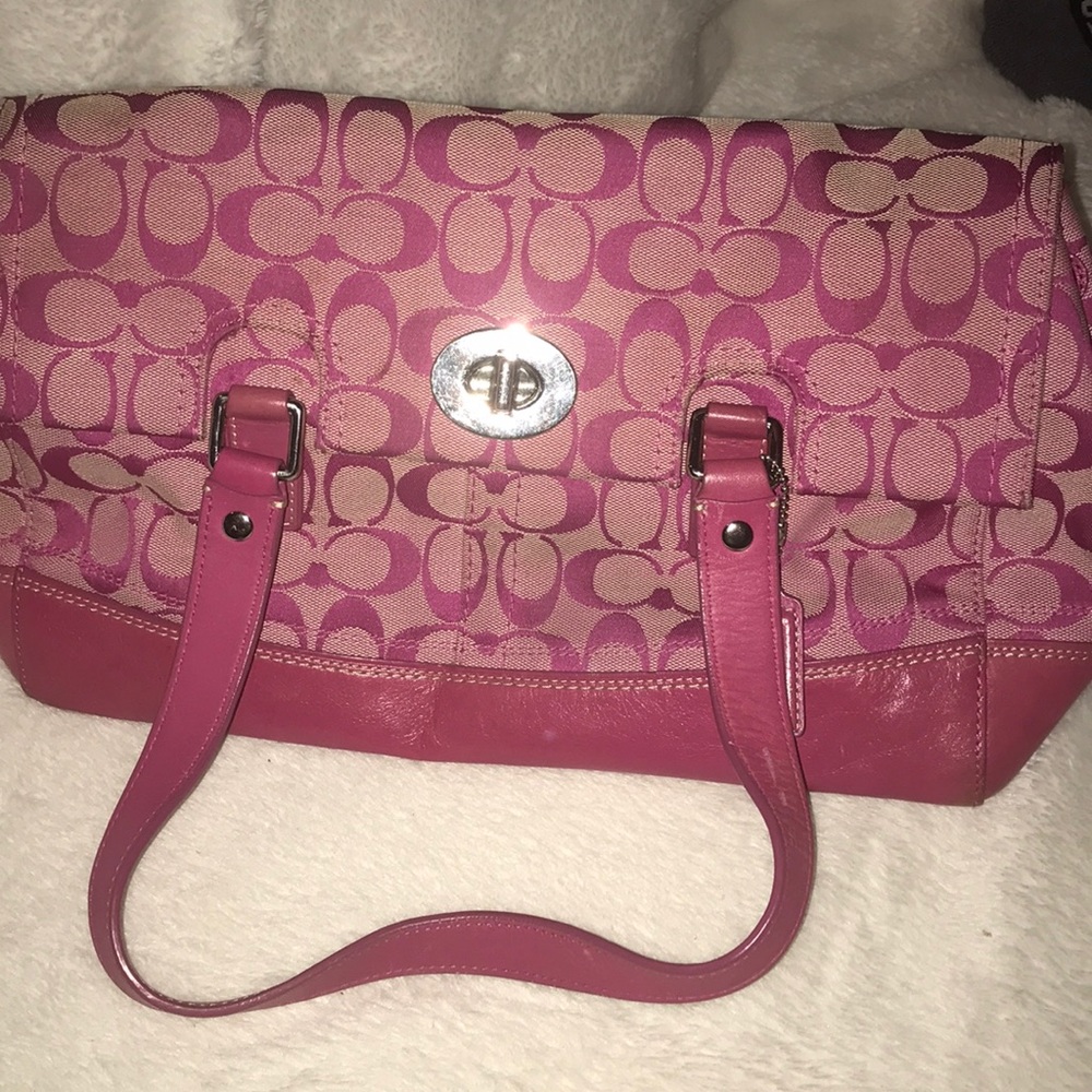 Pink authentic coach purse